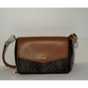 Calvin Klein Monogram Crossbody Bag
- Brown & Tan Logo Flap Shoulder
Purse